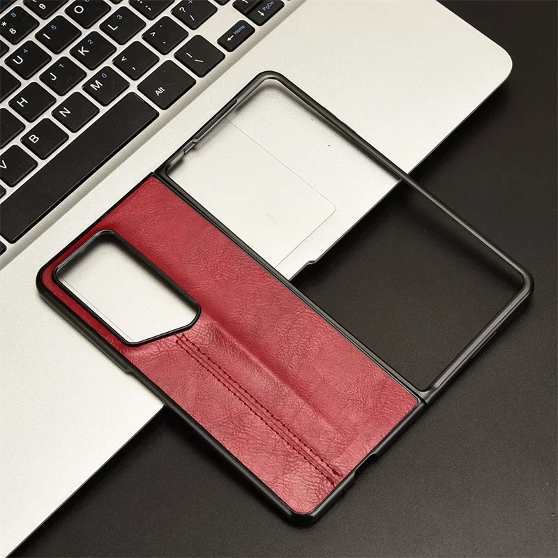 For Huawei Honor Magic V2 RSR Porsche Design Case Suture Soft Edge PU Leather Hard Phone Cover