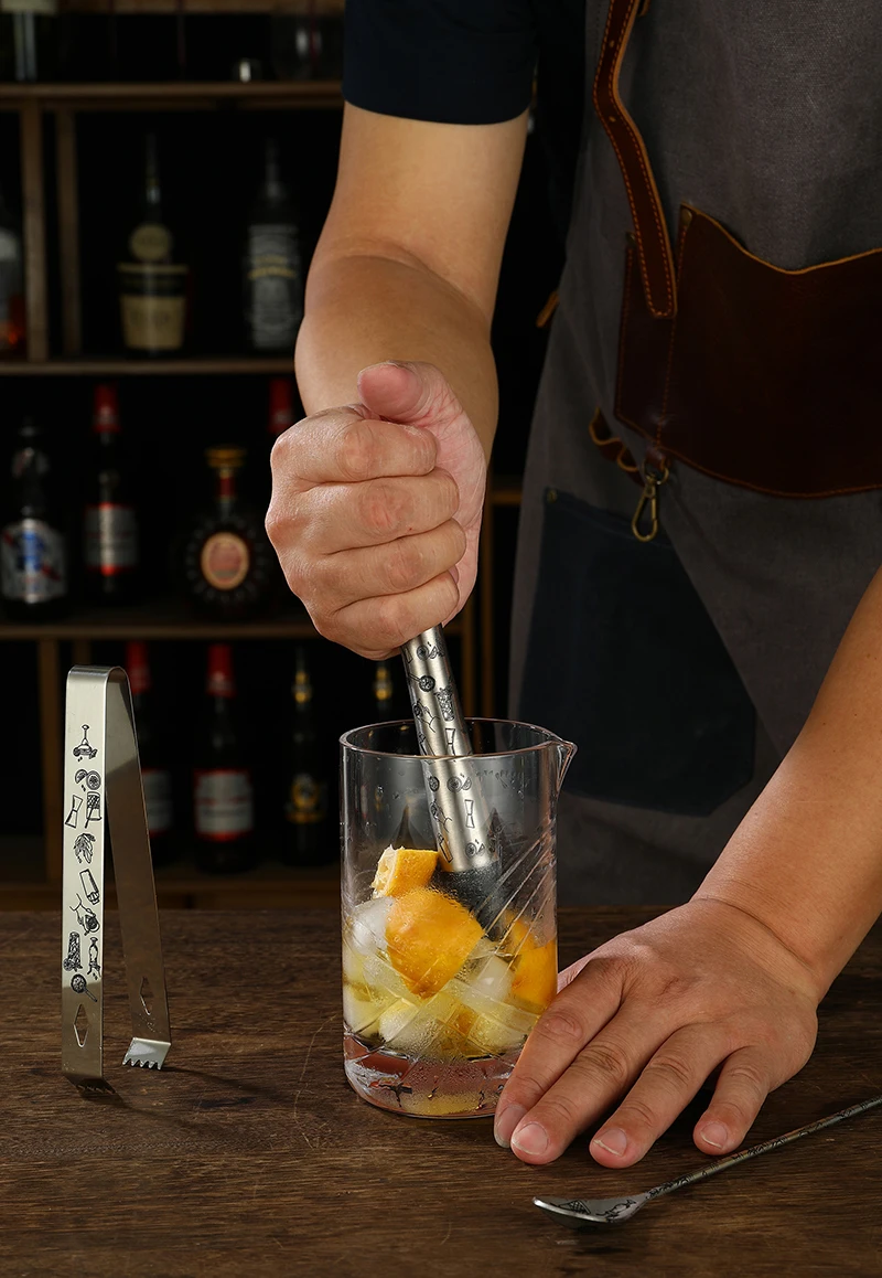 Stainless Steel Cocktail Muddler and Mixing Spoon Home Bar Tool Set - Create Delicious Mojitos and Other Fruit Based Drinks