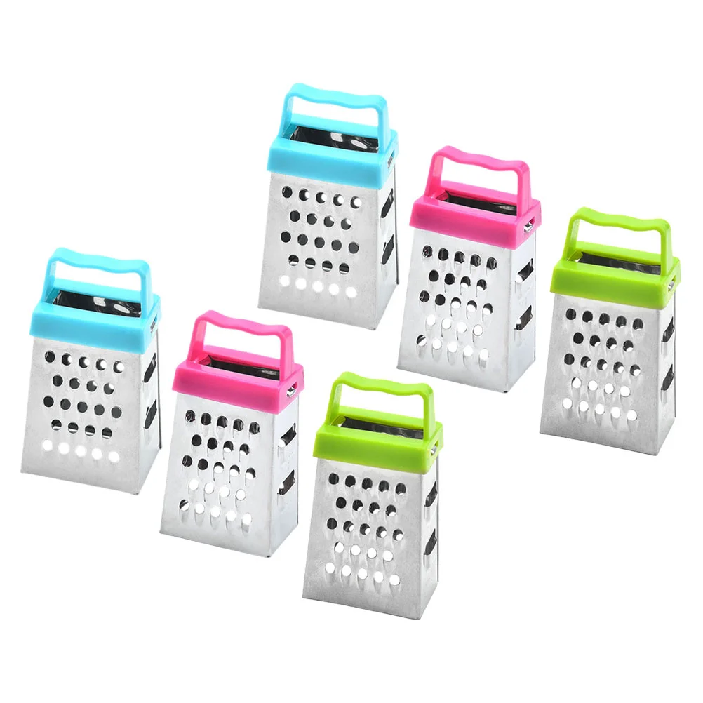 

6 Pcs Food Grater Mini Vegetables Cheese Graters Plastic Stainless Steel Kitchen