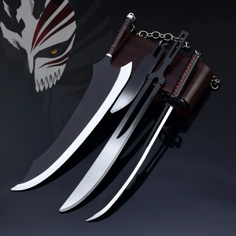18 センチメートル/7.09 インチブリーチアニメ周辺黒崎一護ムーンスレイナイフスカイロック刀剣金属工芸品装飾コレクション