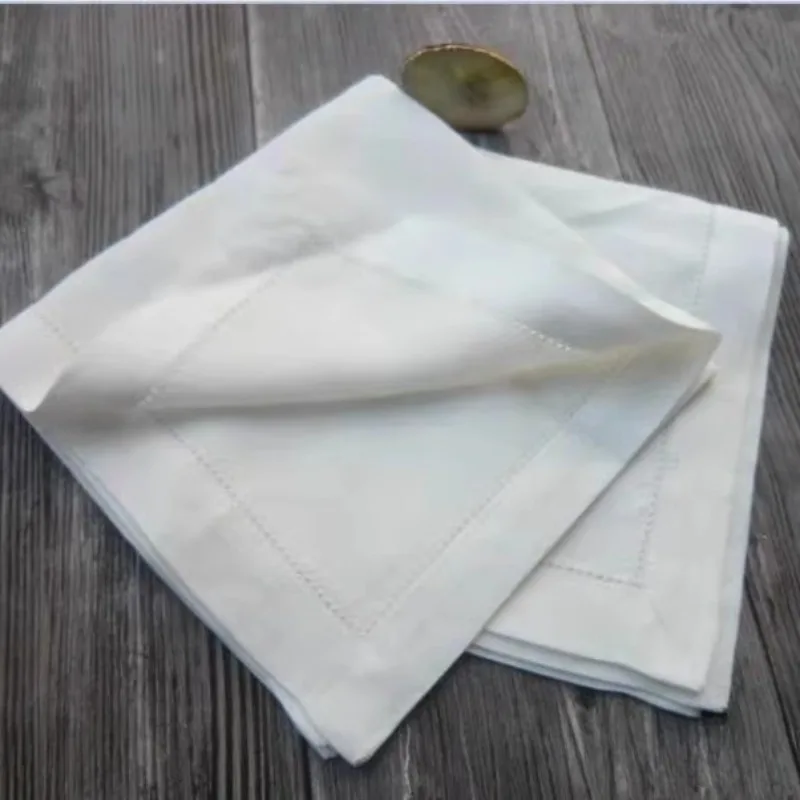 2 pezzi 45X45 cm Tovagliolo in puro lino Fazzoletto in cotone e lino LOGO personalizzato