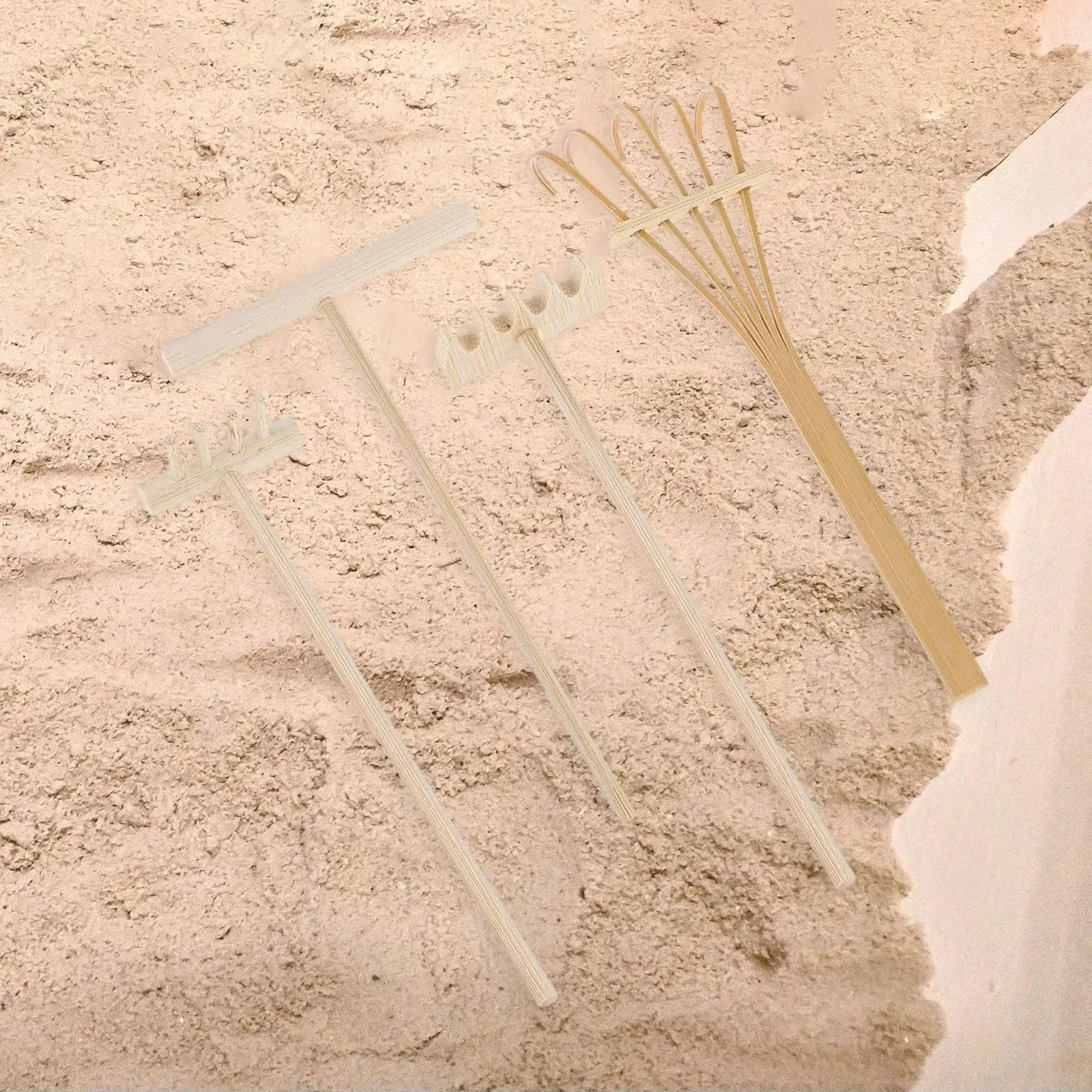 4 Pieces Rake Garden Sand Mini Tools, Sand Painting Rake Set Portable DIY Tabletop Sand Garden Tools for Office Gifts