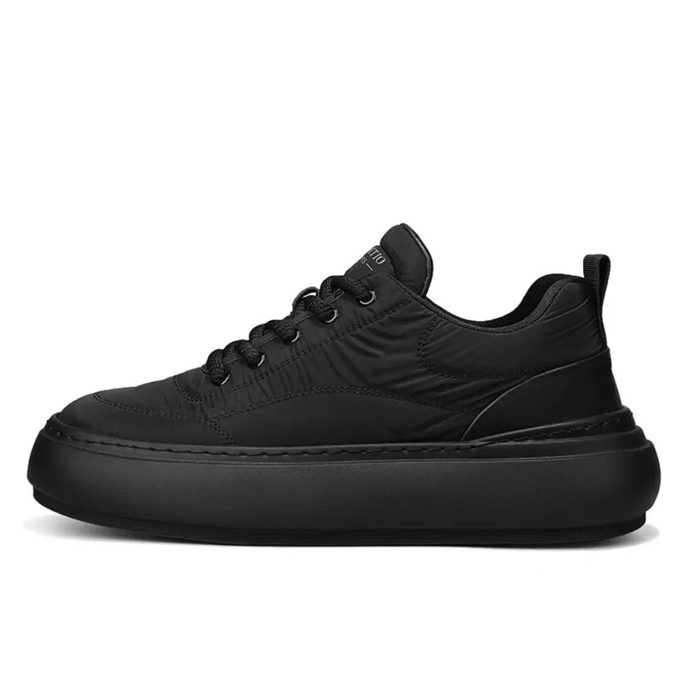 Casual Shoes for Men Autumn and Winter Down Fabric Casual Shoes Thick Soled Board Shoes Men\'s Velvet Platform Sneakers for Man