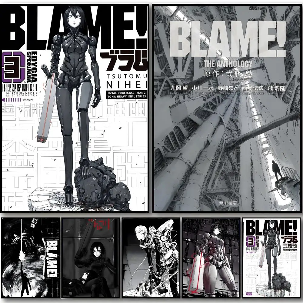 sci fi manga B-Blame Poster Self-adhesive Art Waterproof Sticker Coffee House Dorm Room Wall Decor