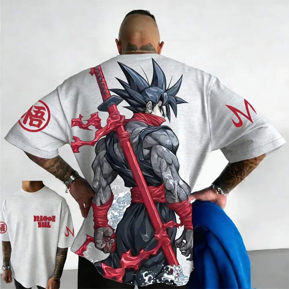 Plus Size Dragon Ball Summer Anime Printed Men and Women T-shirt Casual Parent Child Top Fashion Street Wear Y2K Harajuku Style view 3