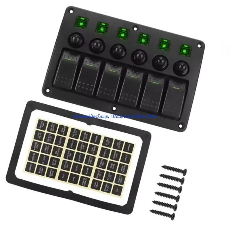 

H7BD 6 Gang Rocker Switches Panel 12V 24V Waterproof Toggle Switches with