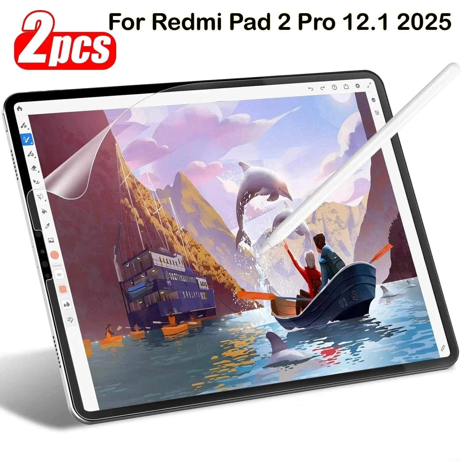 

2Pcs Paper Like Film Screen Protector Painting Film for Xiaomi Redmi Pad 2 Pro 12.1 Poco Pad M1 12.1 inch