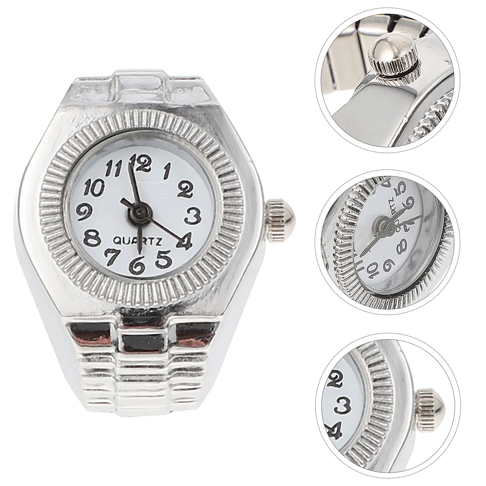 

1pc Women Ring Watch Quartz Round Finger Lady Elegant Classic Design Casual Party Gift Wife Girlfriend Daughter Friends