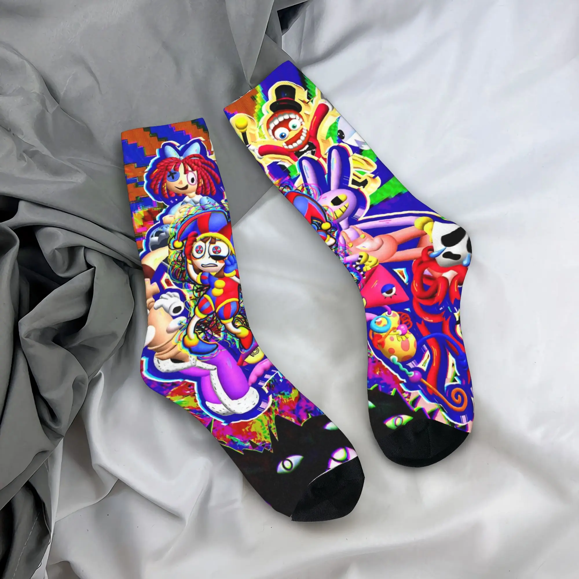 Winter Warm Hip-hop Men's Women's Cartoon Digitals Circus Socks  Breathable Basketball Socks
