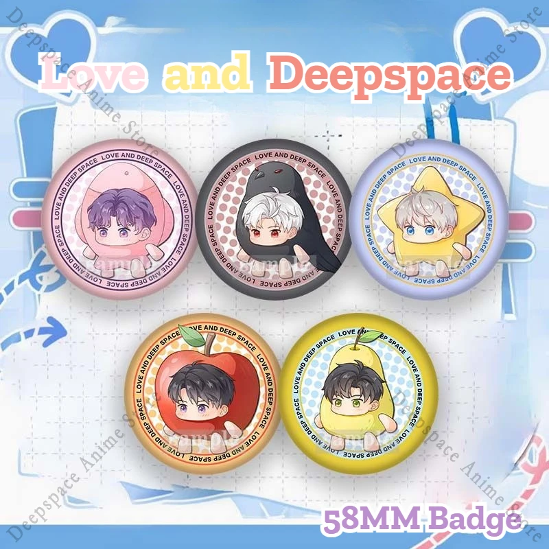 

58MM Love and Deepspace Sylus Rafayel Zayne Xavier Caleb Game Anime Badge Emblem Brooch Cute Backpack Decoration Fans Gifts Hot