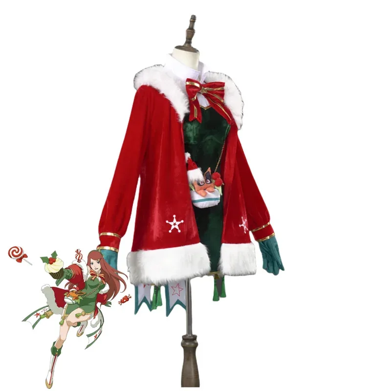 Disfraz de Anime Uzumaki Kushina, capa roja de Navidad, abrigo, vestido, uniforme de Lolita, peluca para mujer, lindos trajes de Carnaval de Halloween; 3, k8