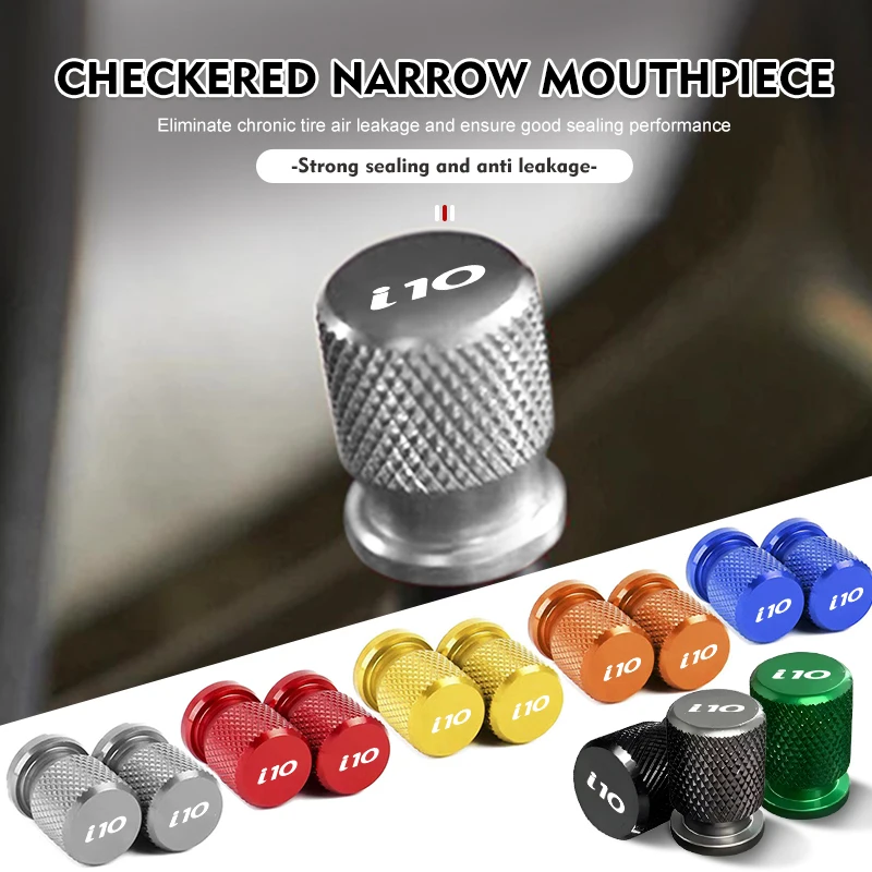 4 piezas de tapas metálicas para válvulas de neumáticos de coche, accesorios para Hyundai i10 I10 N Line 2009 2010 2011 2012 2013