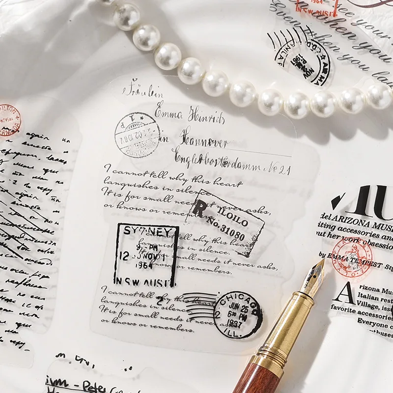 JIANQI 20 sheet Vintage INS Large size Text fragments Stickers Decorative Labels Diary Album hand made Scrapbooking supplies