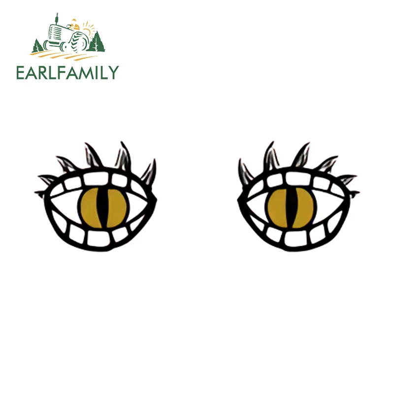 

EARLFAMILY Demon Slayer Eyes Fanart Car Stickers Vibrant Attractive Rearview Mirror Trunk Decals Waterproof Car Goods Graphics