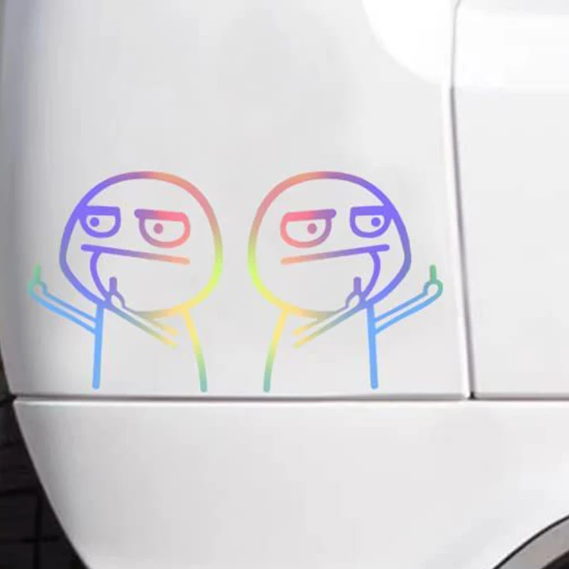 

Funny Middle Fingers Car Stickers Vinyl Decal Auto Motorcycle Styling Reflective JDM Decoration Modified Body Cartoon Sticker