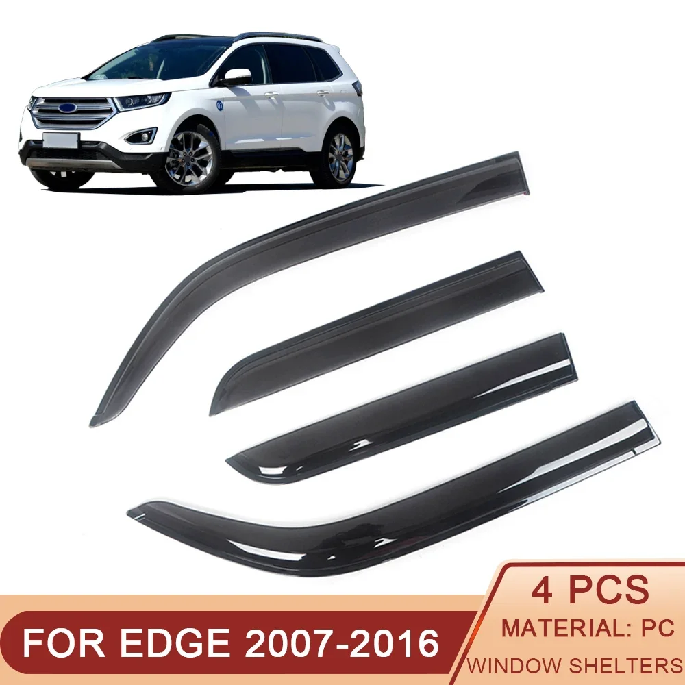 

For Ford Edge 2007-2023 Car Side Window Visor Sun Rain Guard Shade Shield Shelter Protector Cover Trim Frame Sticker Accessories