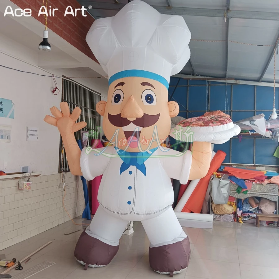 Custom Made Inflatable Pizza Man Balloon Inflatable Chef Model For Promotion And Advertising Of The Food Store