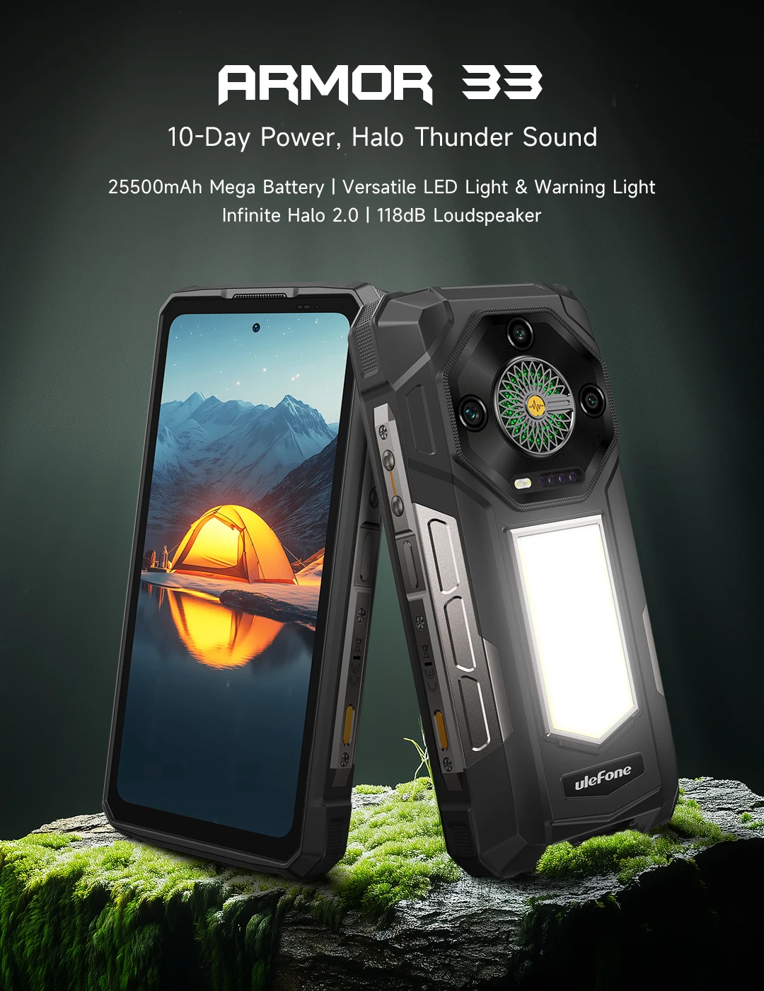 Ulefone Armor 33 4G Rugged Phone 25500 mAh 512GB ROM Up to 24GB RAM 120Hz 6.95" NFC Android 15 66W Smartphone Global Version