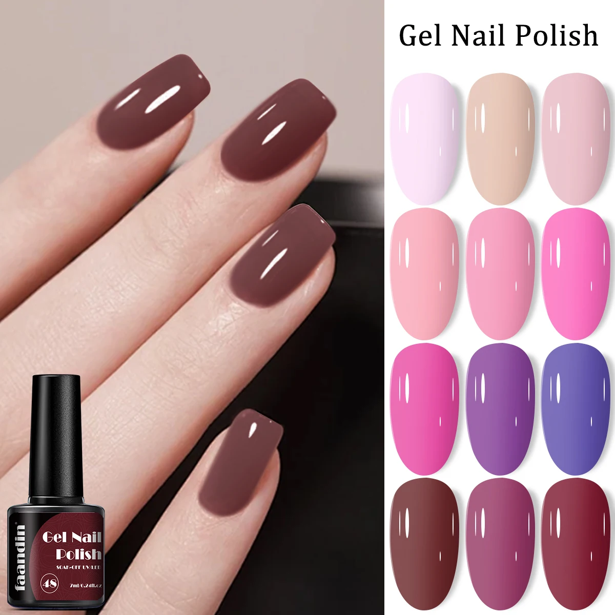 Faandin 3 قطع/مجموعة 7 مل * 3 قطع، تطبيق أكثر سمكًا للحصول على نتائج أفضل، لون غني، أرجواني، سلسلة وردي، مجموعة طلاء أظافر جل بلون خالص، هدية مثالية، جل طلاء أظافر قوي وطويل الأمد، جل أساسي لصالونات الأظافر للحفلات الراقصة، صالونات الأظافر، صالونات الأساسية بالجملة