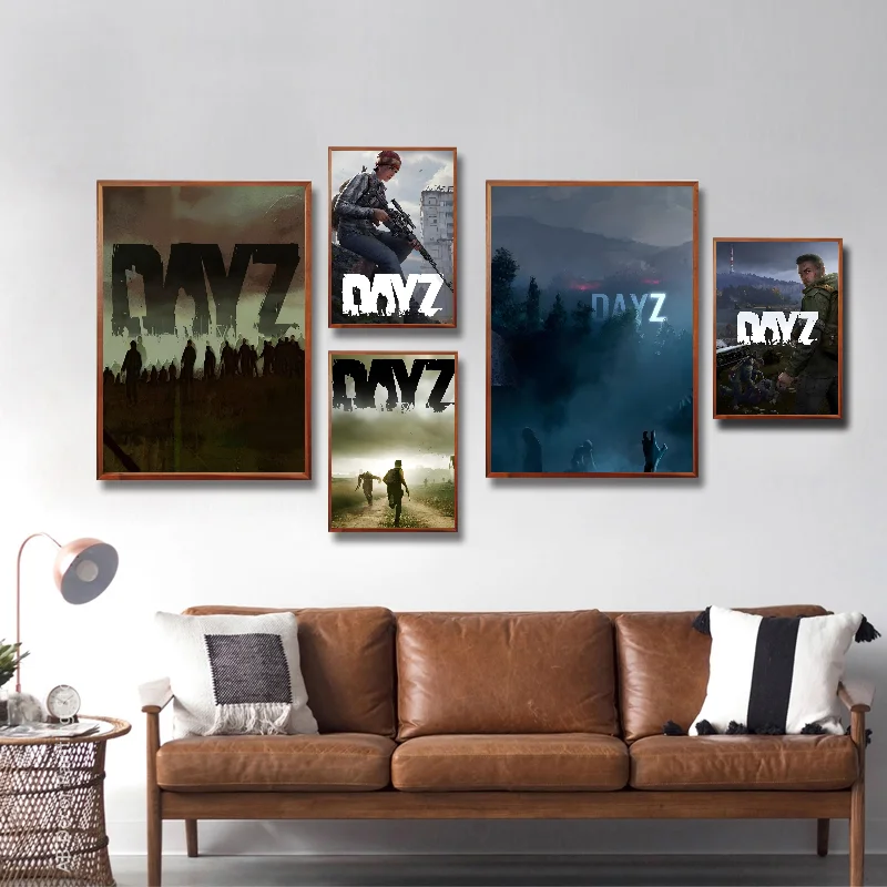 Dayz Gaming Poster Self-adhesive Art Waterproof Paper Sticker Coffee House Bar Room Wall Decor