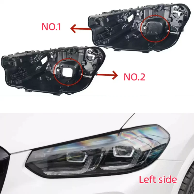 For BMW X3 G08 2021 2022 2023 Headlamp Base Headlight Rear Shell Replace Headlight House Black rear shell