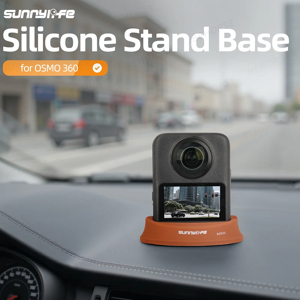 قاعدة من السيليكون لـ DJI OSMO 360 دعامة تثبيت على السيارة حامل سطح المكتب قاعدة ثابتة مضادة للانزلاق لملحقات الكاميرا الرياضية DJI Osmo 360