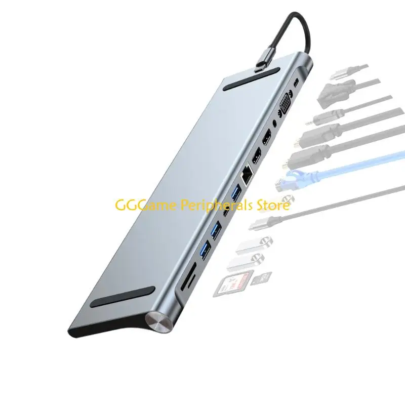 

U55B Док-станция типа C ТВ-монитор Видеоконвертер Разветвитель Ethernet HDTV RJ45