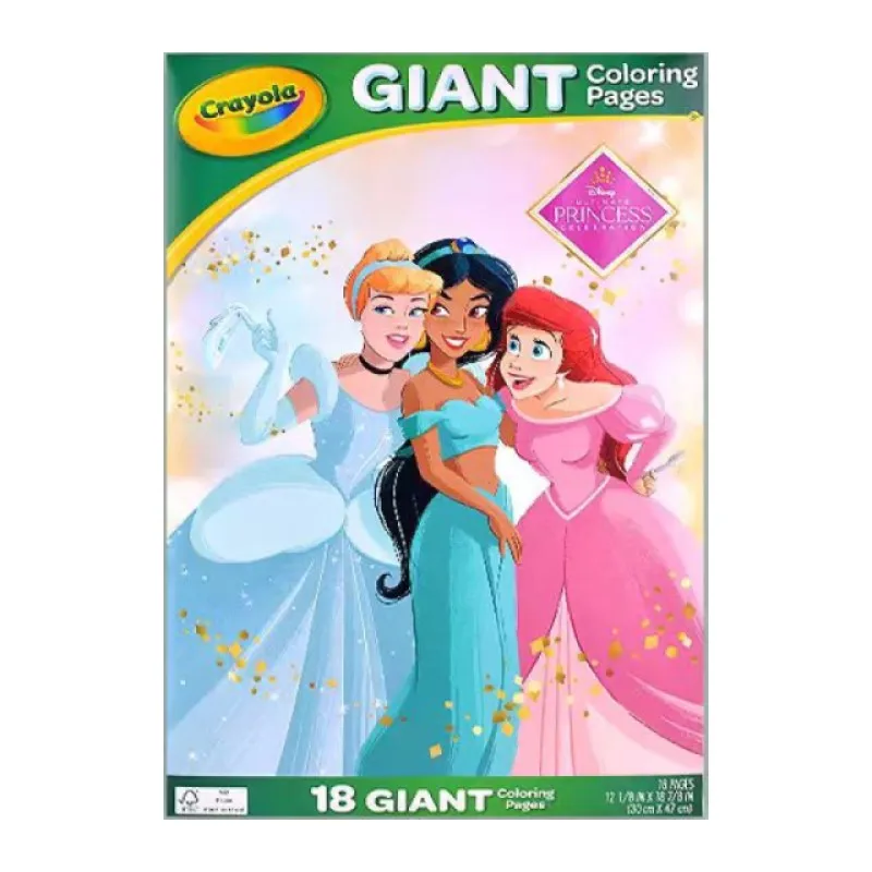 Gigantyczne kolorowanki Crayola Disney Princess 18 kolorowanek, prezent dla dzieci