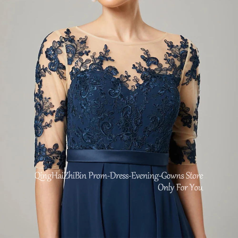 Tailleur pantalone lungo elegante personalizzato Abiti per la madre della sposa Mezza manica in pizzo Lunghezza caviglia Abito da sposo per festa di nozze 2025