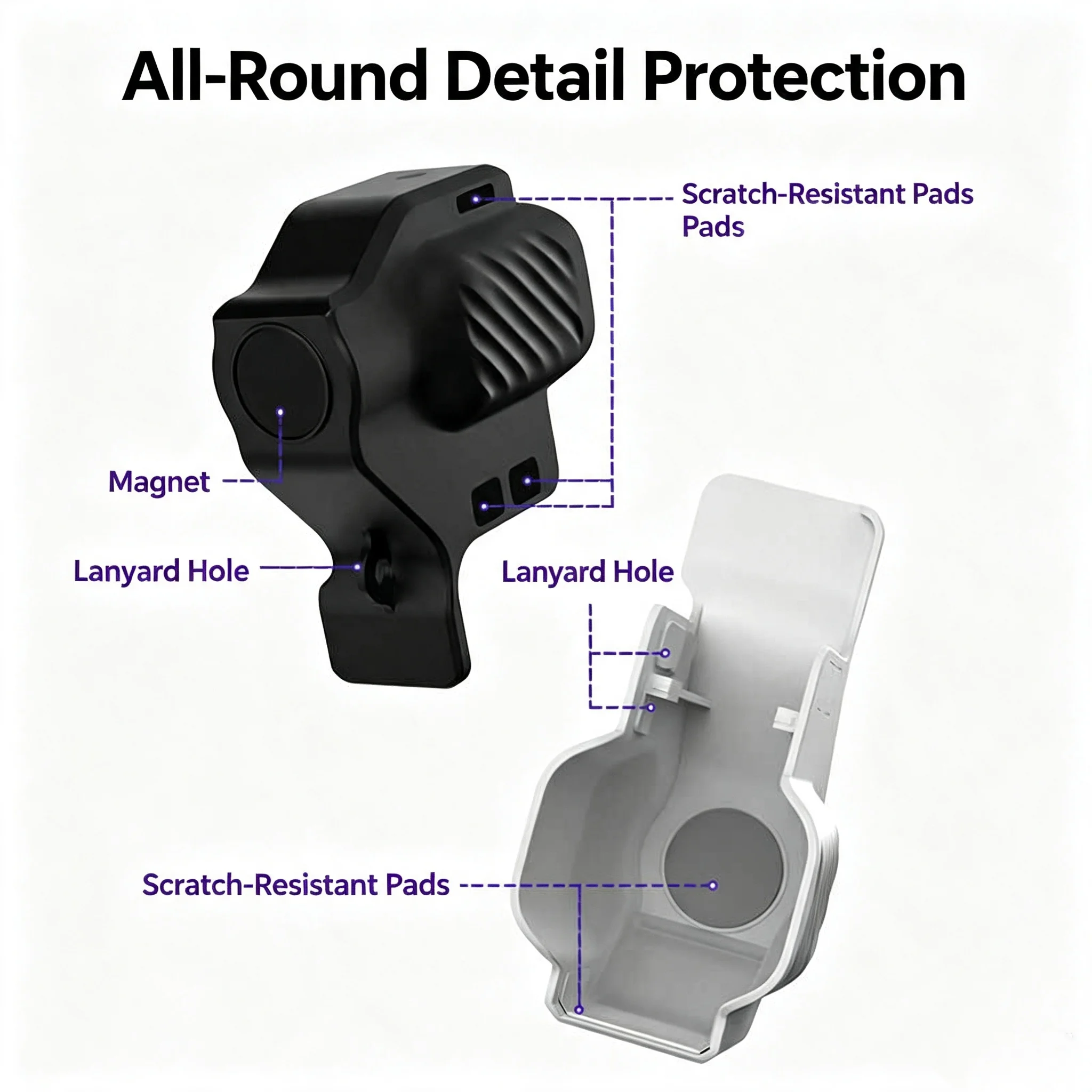 Magnetic Gimbal Cover for DJI Osmo Pocket 4 Pro, 1:1 Mold Lightweight 23.6g Scratch-Free ABS with Lanyard Hole