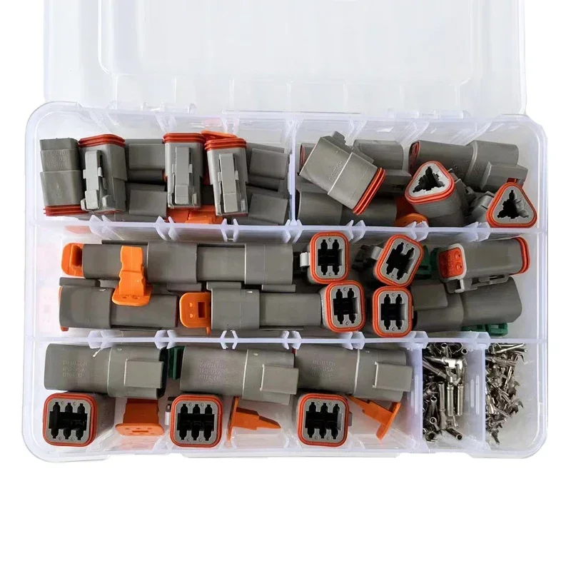 1/5/10Sets Boxed Deutsch Type Connector Kit Waterproof Wire DT Series Connector Set DT06 04 2/3 / 4 Pin 6/8/12 Pin Sealed Plug