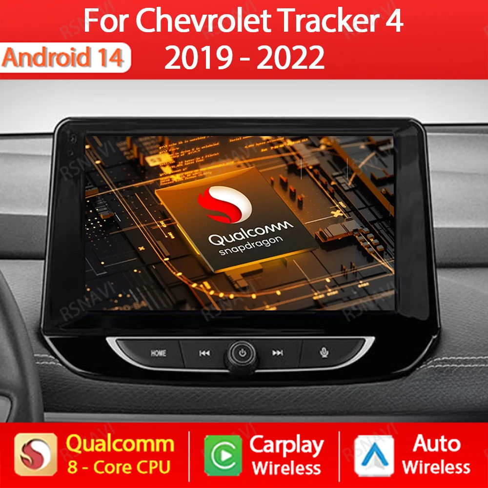 Android 14 Car Radio For Chevrolet Tracker 4 2019 - 2022 Multimedia Video Player Navigation GPS Carplay Auto 5G WIFI 4G LET QLED