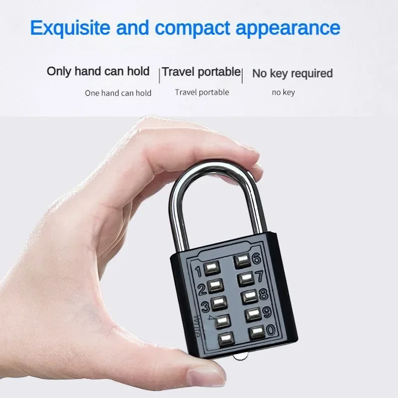 Anti-Theft Button Combination Padlock Digit Push Password Lock Zinc Alloy Security Lock Suitcase Luggage Coded Lock Cupboard Cab