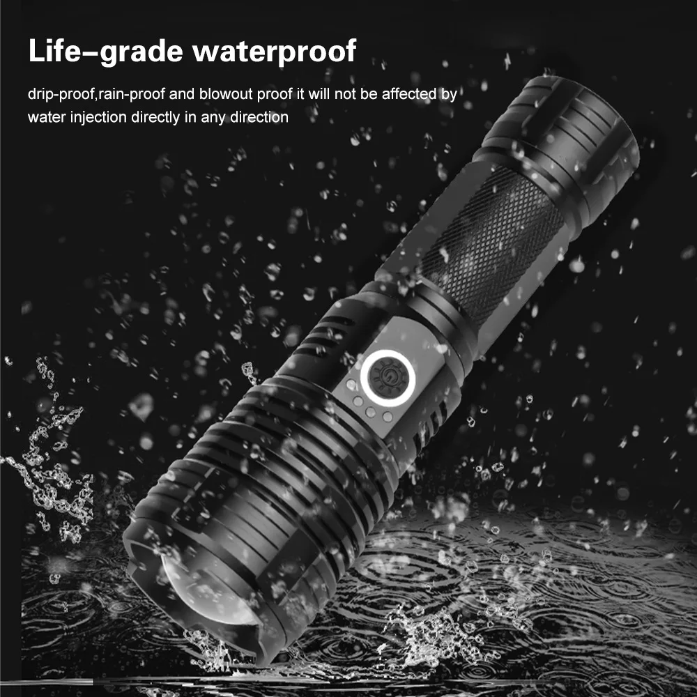 2020Newest Most Powerful XHP70.2 LED Flashlight XHP50 USB Zoom Torch with18650 26650 Rechargeable Battery Hunting Lamp for Camp