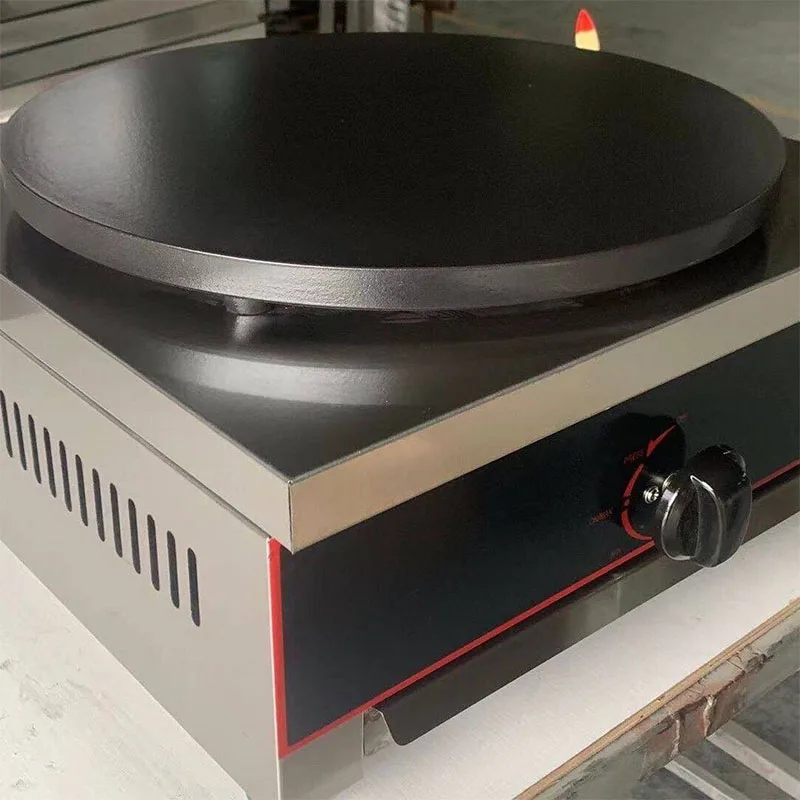 Dual Independent Flame Control Gas Crepe Maker Double Non-Stick Round Plate Commercial LPG Pancake Griddle