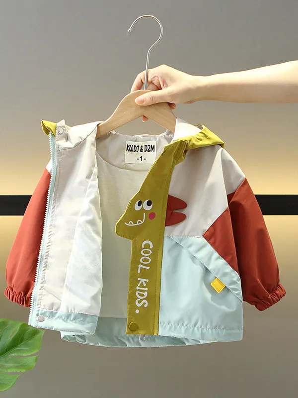 

Boys' Spring Baseball Jaet Hooded Coat Children's Faionable Top Cotton Blend Outdoor Sle Breathable Long Sve Zipper ...