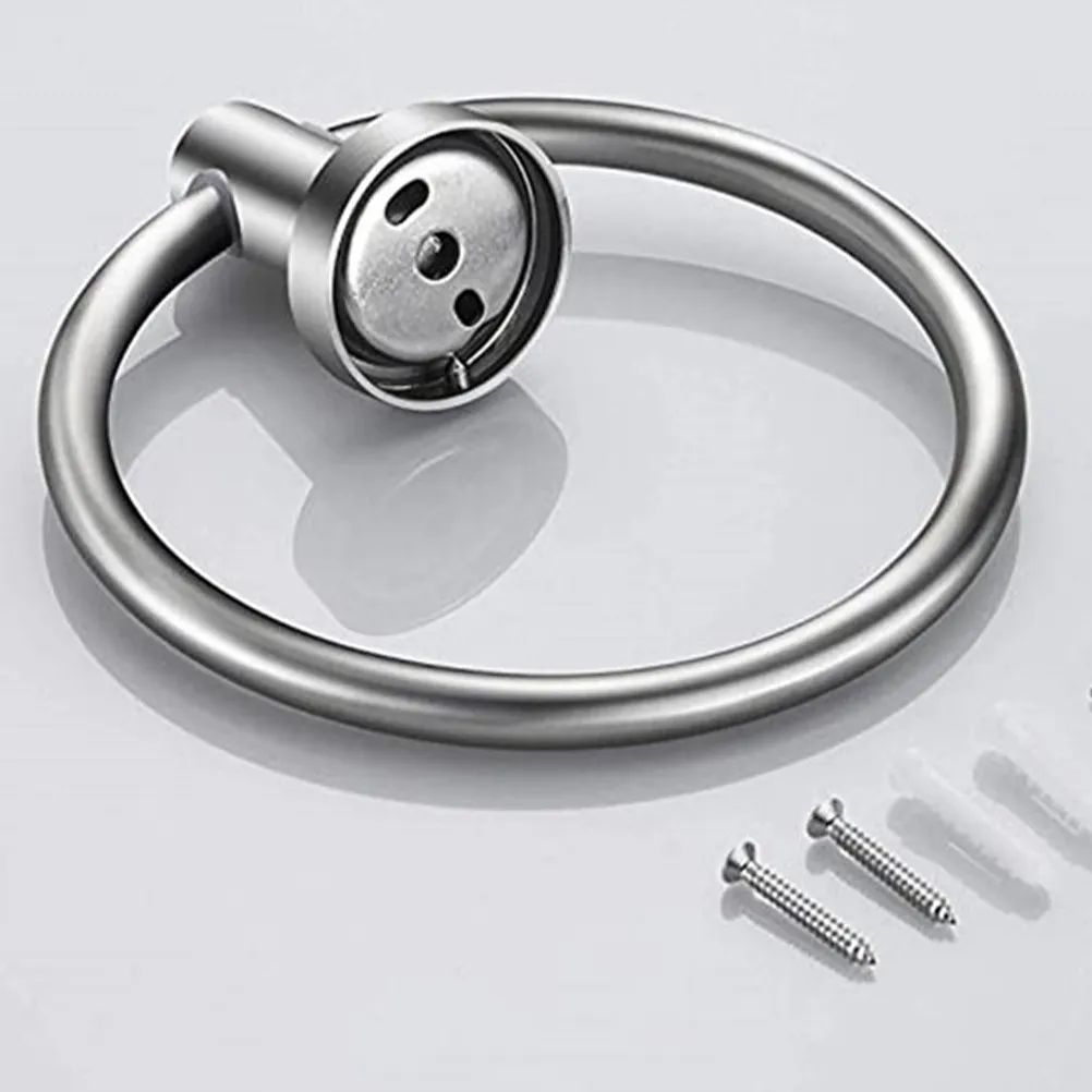 

3pcs Stainless Steel Ring Set For Bathroom Wall-Mounted Household Towel Rod Paper Towel Holder Storage Rack Decor
