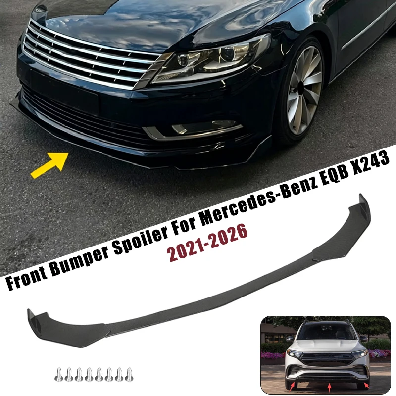 Sport Front Bumper Splitter Spoiler Lip For Mercedes-Benz EQB X243 2021-2026 5Pcs Adjustable Sectional Car Tuning Body Kit