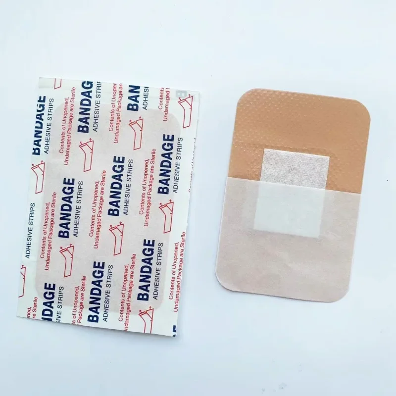 100pcs/set Large Waterproof Bandage Square Hemostatic Patch 7.6*5.1CM Large Size Breathable First Aid Band Aid