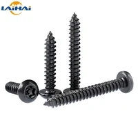 20 piezas M2.9 M3.5 M3.9 acero al carbono negro seis lóbulos Torx botón redondo con Pin tornillo de madera autorroscante de seguridad