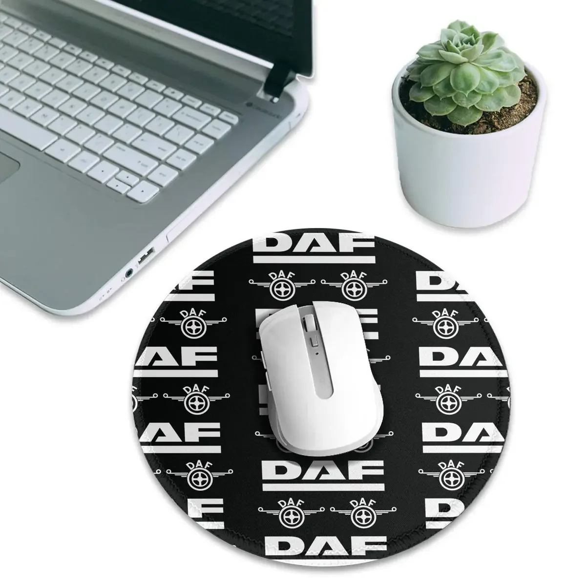 Daf Truck Classic Car Logo Round Mouse Pad Computer Keyboard Mouse Mat Gamer Laptop Desk Mat Office Table Mats