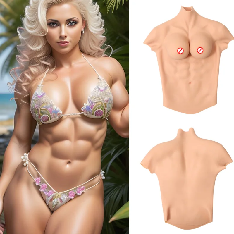 2024 Hot Sale Artificial Breast Silicone and Rubber Muscle Suit Crossdresser for Cosplay for Men Shapewear