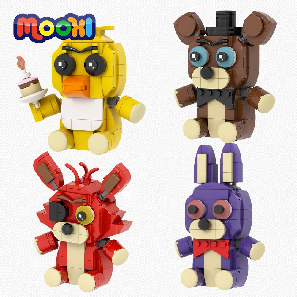 MOOXI Horror Game Series Set MOC Bricks Cartoon Toy Bear Model DIY Building Block Kids Toys Gift MOC1465 MOC1466 MOC1467 MOC1468