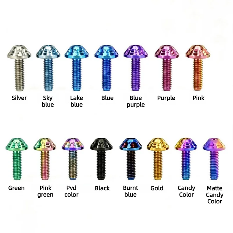 Titanium Alloy Bolts Disc Head Body Screws M5x8/10/12/20/25/30mm Torx Bolts Suitable for Bicycles Motorcycles and Auto Parts