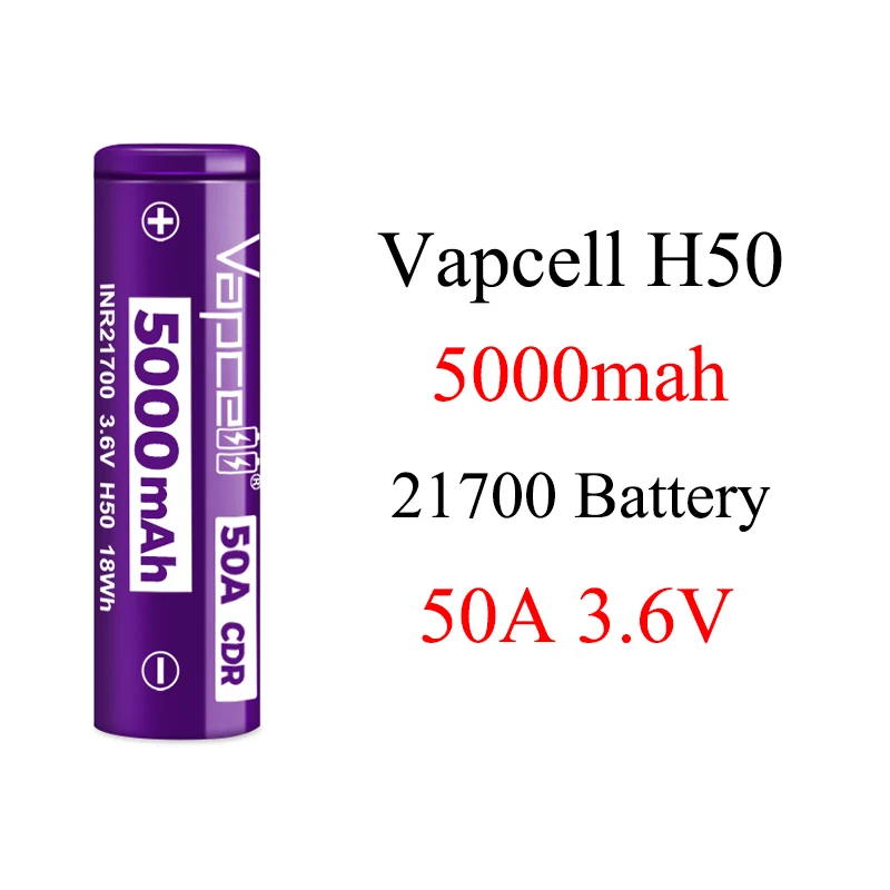 Original Reliance RS50 TP 50XG Vapcell H50 Battery JP40 40XG RS40 BAK 45D High Discharge Current Big Power INR 21700 Cell view 4