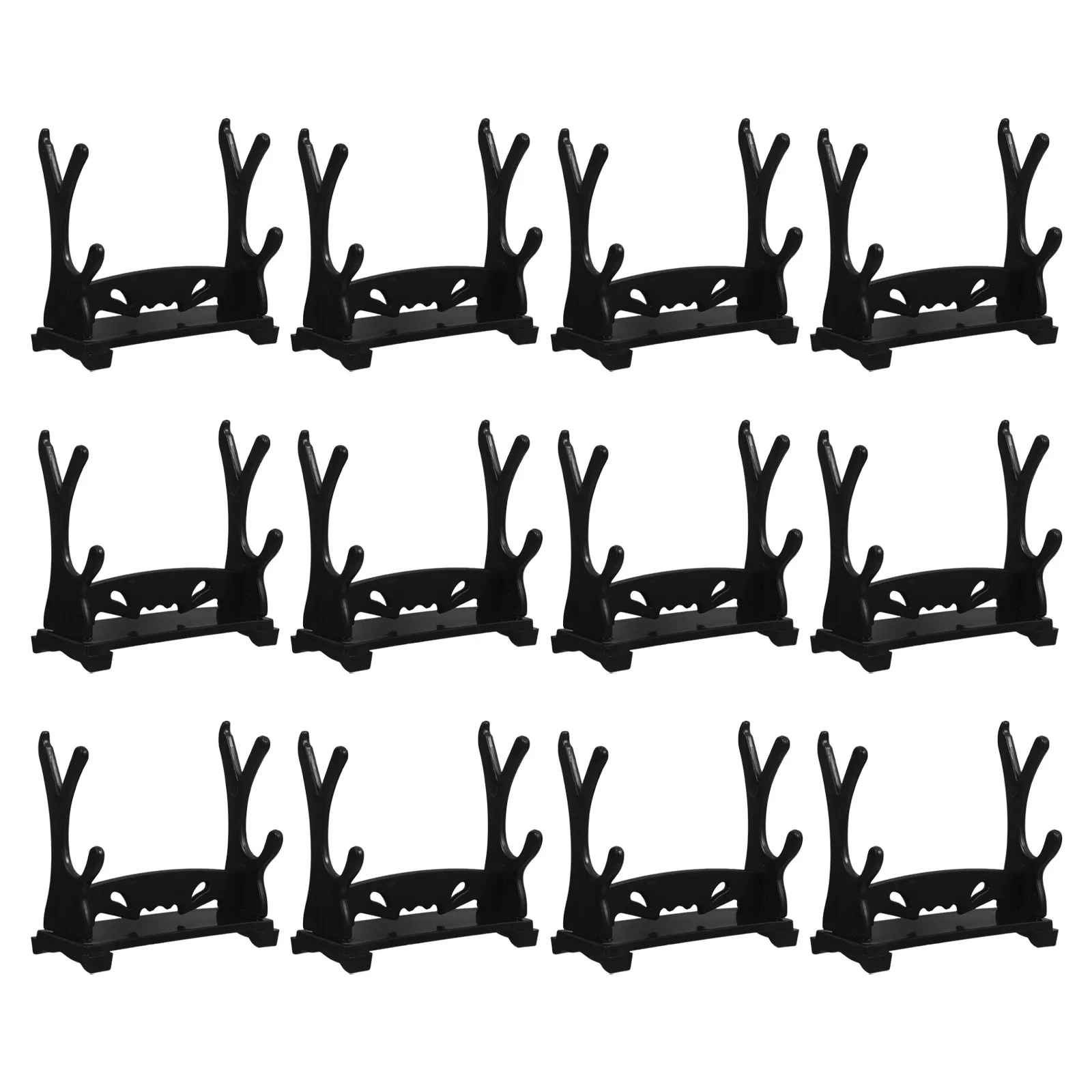 12Pcs Storage Rack Household Stand Plastic Display Stand Desktop Organizer Strong Load Bearing for Knives