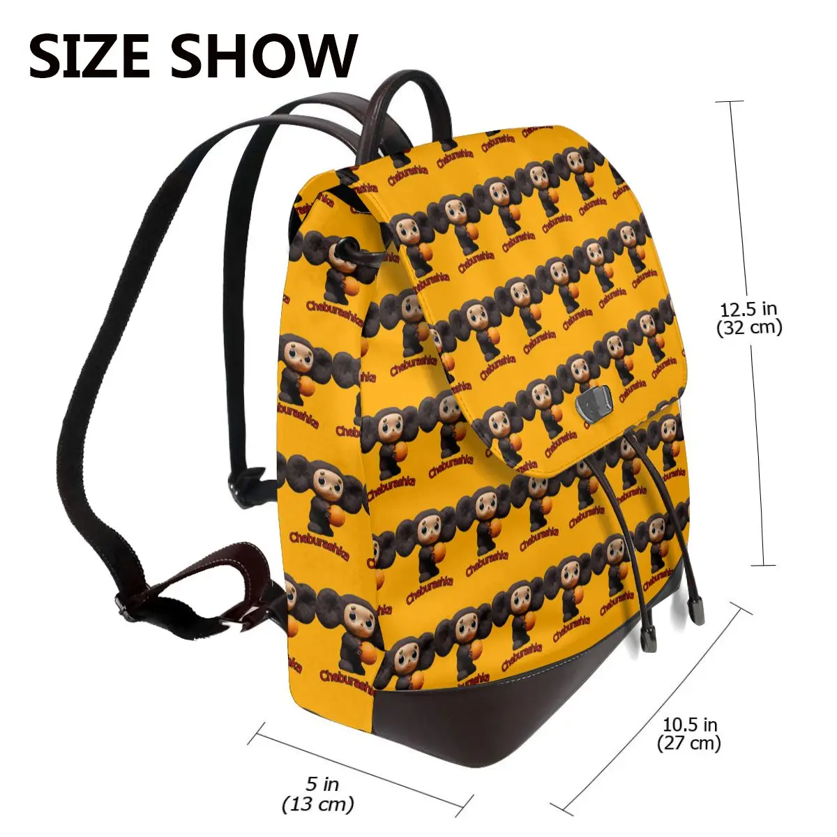 Cheburashka Bookbag School Student Bags Hiking Travel Daypack for Women Fashion Derma Backpack