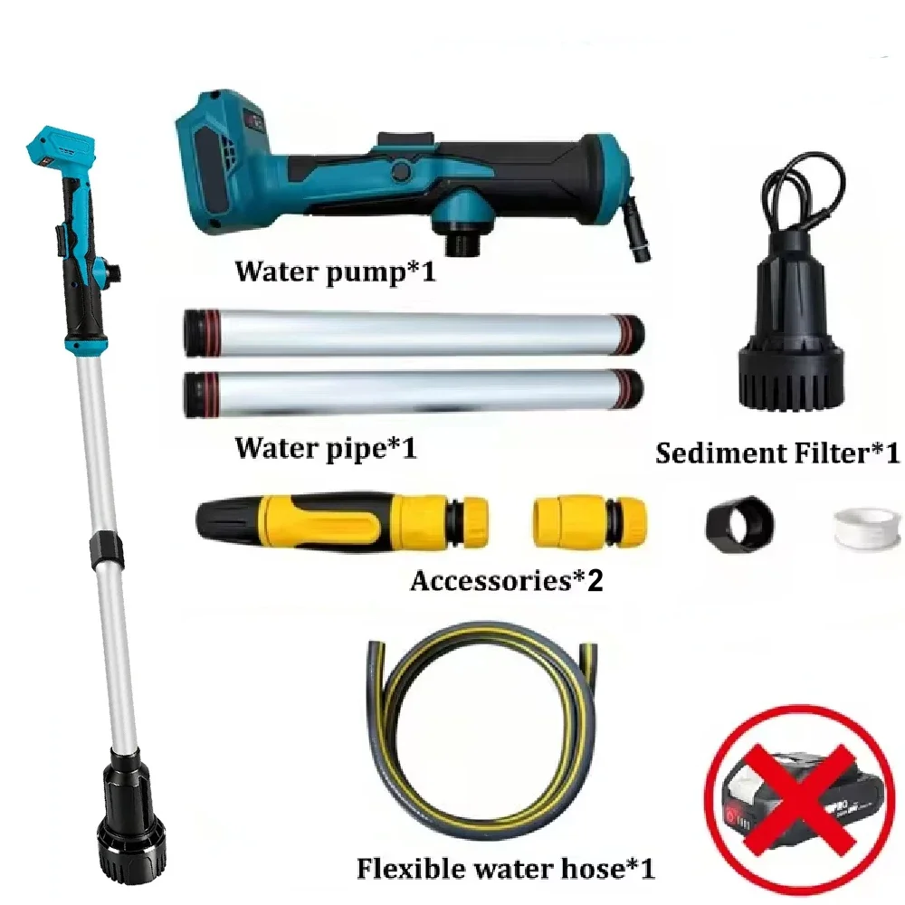 Cordless Electric Water Pump Deep Well Submersible Pump Portable Stick Water Transfer Pump for Makita 18V Battery(No Battery)