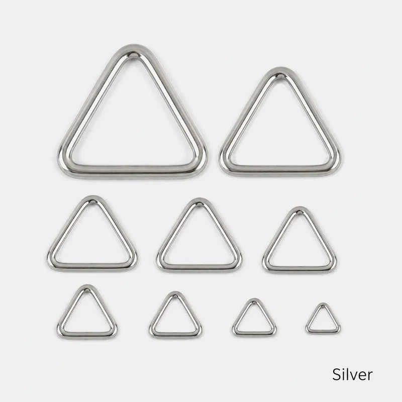 10Pcs 3-5x15-50mm 304 Stainless Steel Triangle Ring Buckle for Dog Harness Leash Webbing Bag Strap Junction Connector Hardware