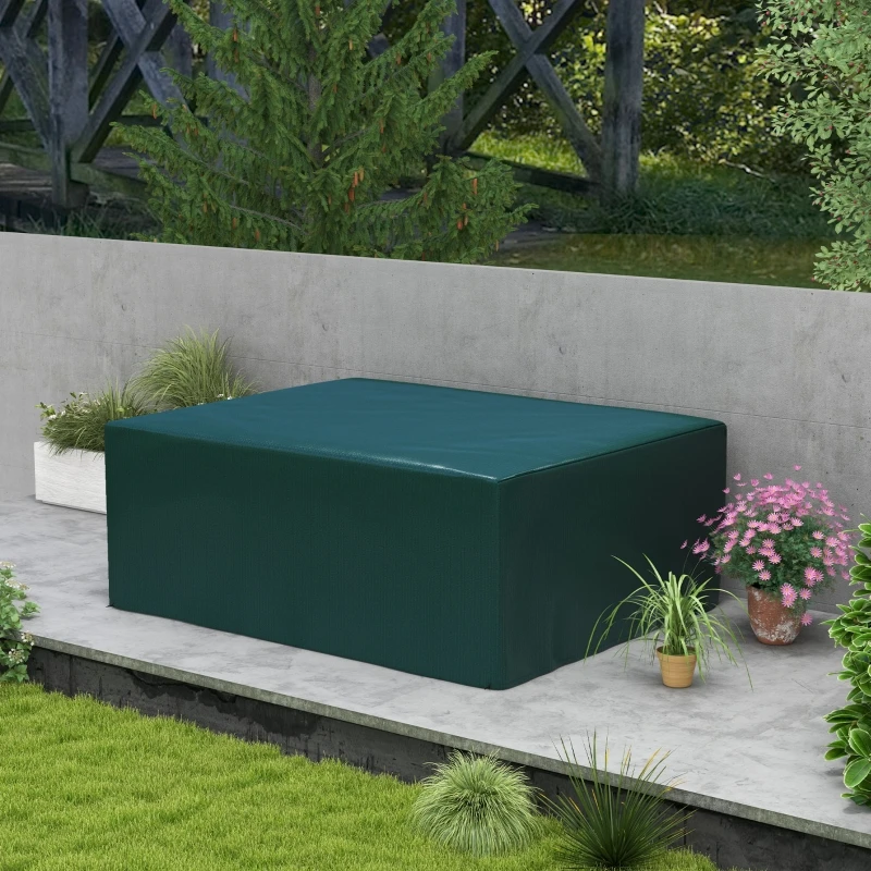 Housse de protection imperméable pour mobilier de jardin, PE vert, 235x190x90cm, protection UV pour usage extérieur.